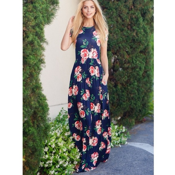 NWT Short Sleeve Floral Maxi by Reborn J - Picture 2 of 8